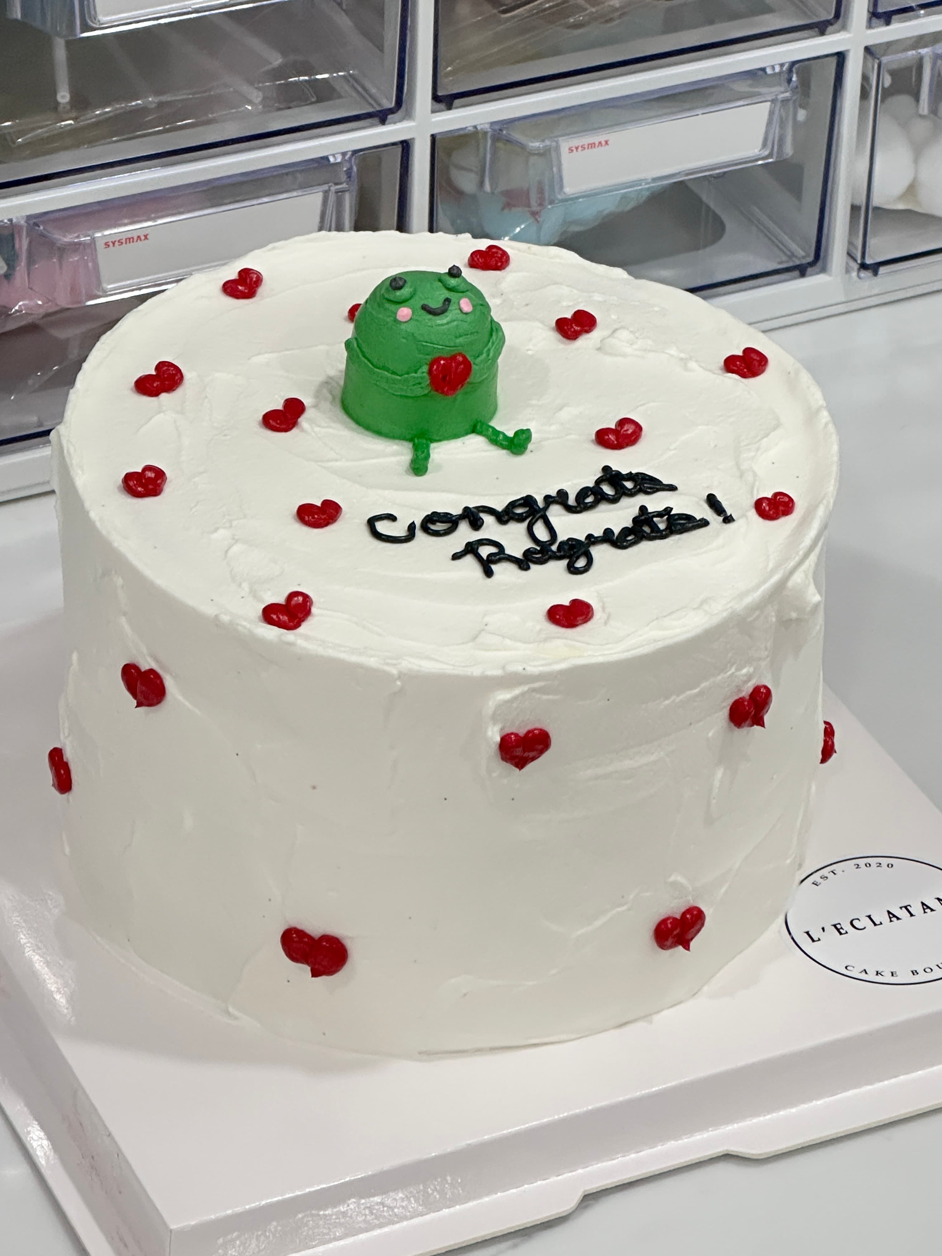 graduation frog cake