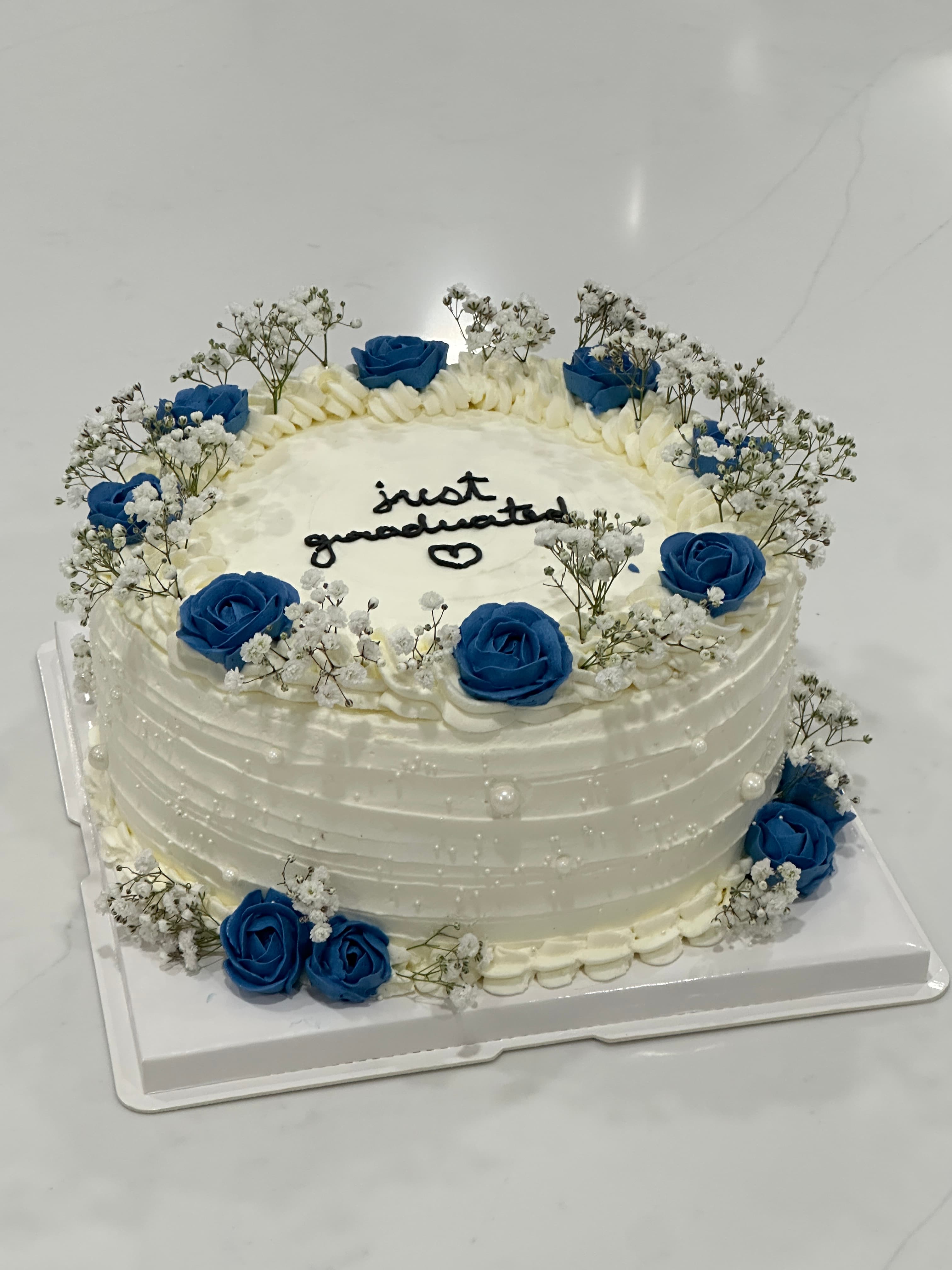 birthday blue rose cake